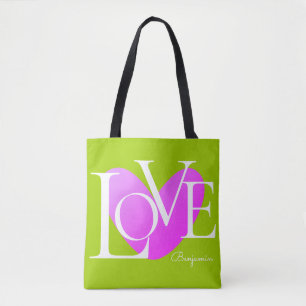 Modern Typography LOVE Text Design Tote Bag
