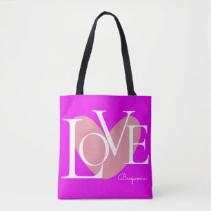 Modern Typography LOVE Text Design Tote Bag