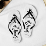 Modern Typography "Maid of Honour" Jandals<br><div class="desc">Personalised Bridal party flip-flops featuring an stylish and trendy script typography. Customise with the bride and groom's monogram, wedding date, and Maid of Honour's name for a one of a kind design! Looking for a custom colour? No problem! Just send your request to heartlockedstudio at gmail dot com and we'll...</div>