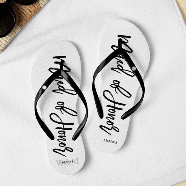 Modern Typography "Maid of Honour" Jandals (Creator Uploaded)