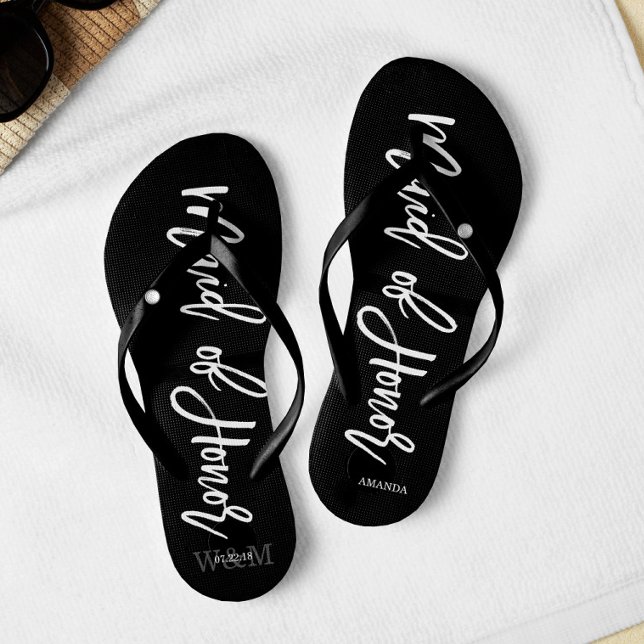 Modern Typography "Maid of Honour" Jandals (Creator Uploaded)