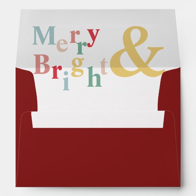 Modern typography Merry & Bright  Envelope (Back (Bottom))