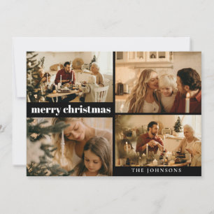 Modern Typography Merry Christmas Holiday  Card