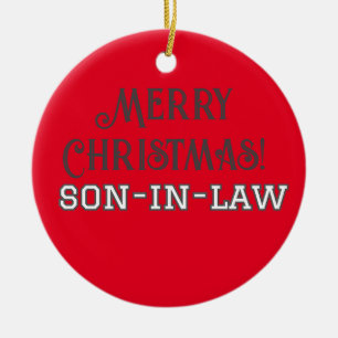 Modern Typography Merry Christmas Son-in-law Ceramic Tree Decoration