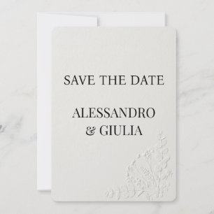 Modern Typography Minimalist Black and White Weddi Save The Date