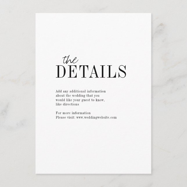 Modern typography minimalist elegant detail card (Front)