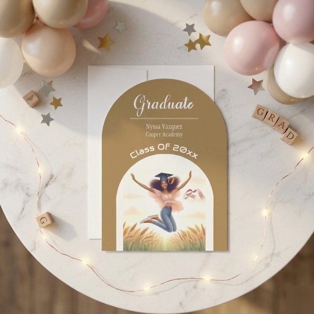 Modern Typography Minimalist Graduate Party Arch  Invitation (Modern Typography Minimalist Graduate Party Arch Invitation)