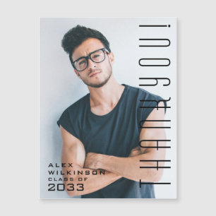 Modern Typography Minimalist Graduation Thank You