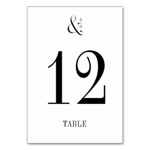 Modern typography minimalist monogram table card