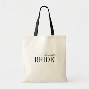 Modern Typography Minimalist personalised Bride Tote Bag