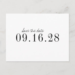 Modern typography minimalist save the date announcement postcard
