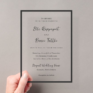Modern Typography Minimalist Wedding Acrylic Invitations