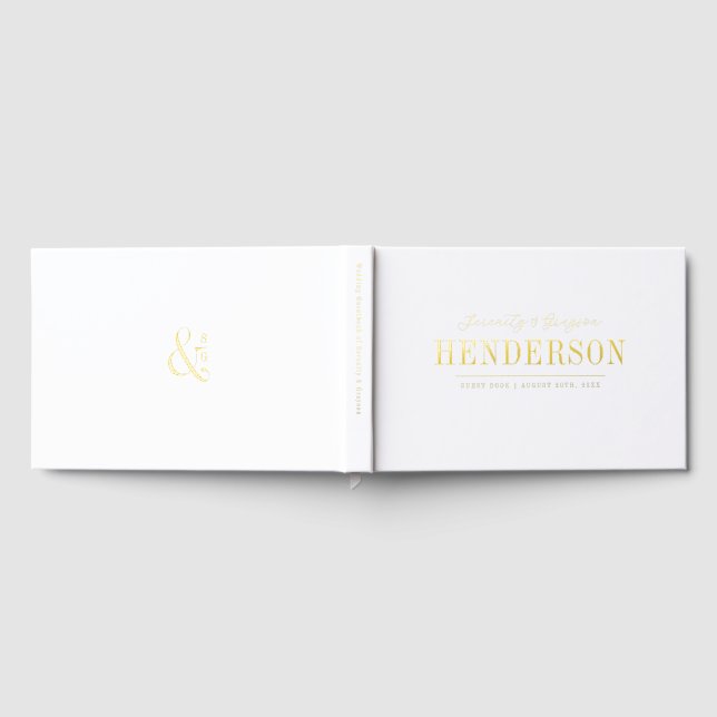 Modern typography minimalist Wedding Guest Book (Full)