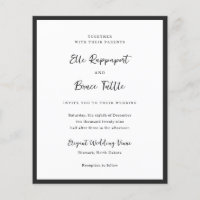 Modern Typography Minimalist Wedding Invitation