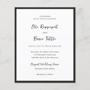 Modern Typography Minimalist Wedding Invitation Flyer