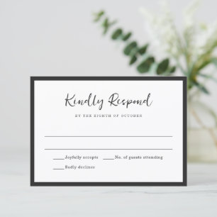 Modern Typography Minimalist Wedding RSVP Card