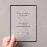Modern Typography Minimalist Wedding Save the Date Acrylic Invitations<br><div class="desc">This design is part of a timeless minimalist wedding invitation suite featuring elegant script typography paired with a classic serif font in soft black and white. This modern design embraces simplicity with a refined layout, perfect for couples seeking understated sophistication. Ideal for formal, modern, or classic weddings, this clean aesthetic...</div>