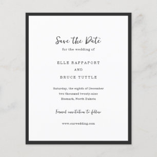 Modern Typography Minimalist Wedding Save the Date Flyer