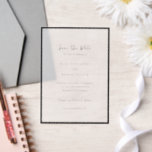 Modern Typography Minimalist Wedding Save the Date Vellum Invitations<br><div class="desc">This design is part of a timeless minimalist wedding invitation suite featuring elegant script typography paired with a classic serif font in soft black and white. This modern design embraces simplicity with a refined layout, perfect for couples seeking understated sophistication. Ideal for formal, modern, or classic weddings, this clean aesthetic...</div>