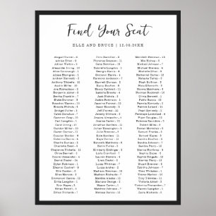 Modern Typography Minimalist Wedding Seating Chart