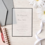 Modern Typography Minimalist Wedding Vellum Invitations<br><div class="desc">This design is part of a timeless minimalist wedding invitation suite featuring elegant script typography paired with a classic serif font in soft black and white. This modern design embraces simplicity with a refined layout, perfect for couples seeking understated sophistication. Ideal for formal, modern, or classic weddings, this clean aesthetic...</div>