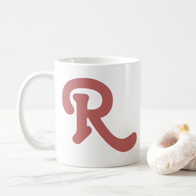 Modern Typography Monogram Coffee Mug (With Donut)
