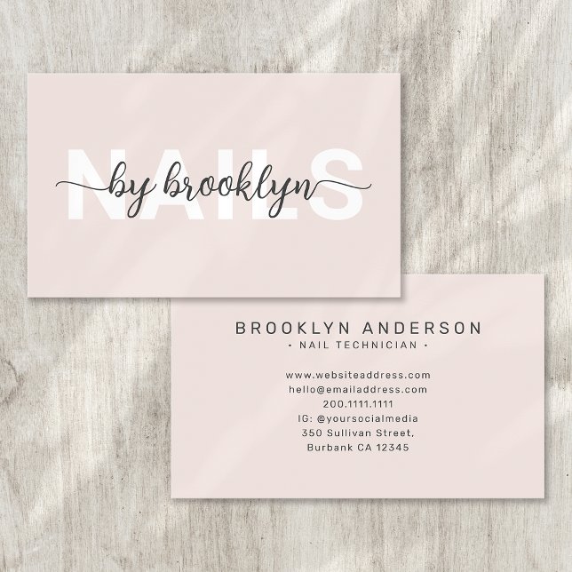 Modern Typography Nail Artist  Business Card (Creator Uploaded)