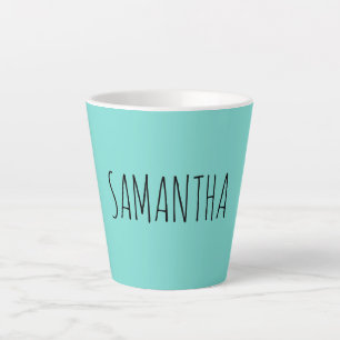 Modern Typography Name Blue Green Latte Mug