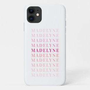 Modern Typography Name Personalised Pink Coral Case-Mate iPhone Case