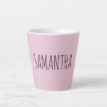 Modern Typography Name Pink Latte Mug<br><div class="desc">A quirky modern trendy typeface name mug with pink background. add your own name or initials. If you prefer choose from many other typefaces.</div>
