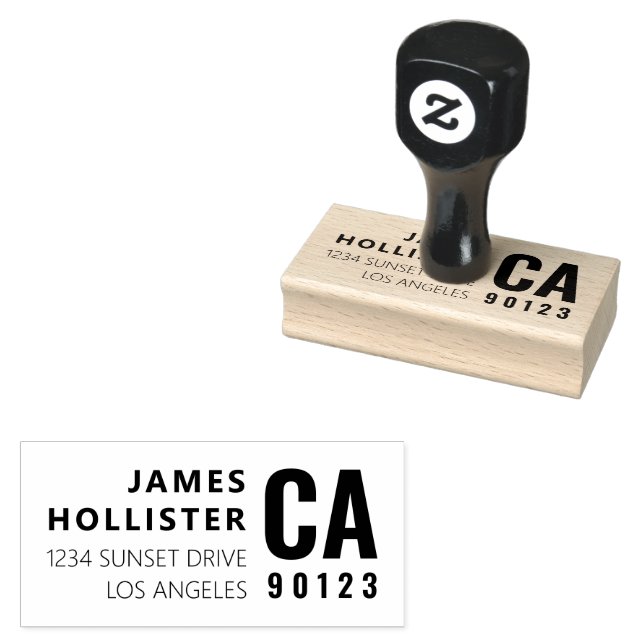 Modern Typography Name & Return Address Rubber Stamp (Stamped)