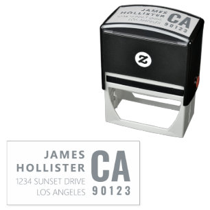Modern Typography Name & Return Address Self-inking Stamp