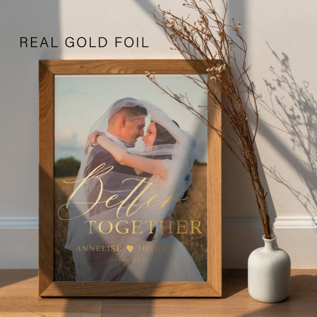 Modern typography names wedding photo gold foil prints (Creator Uploaded)