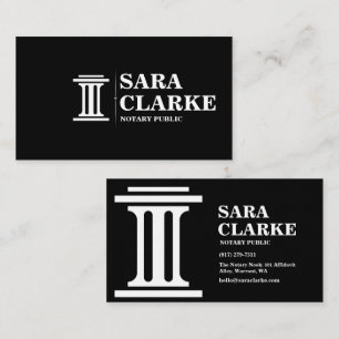 modern typography notary business cards