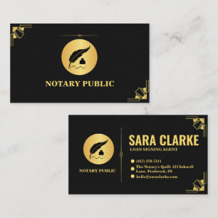 modern typography notary business cards