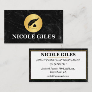 modern typography notary business cards