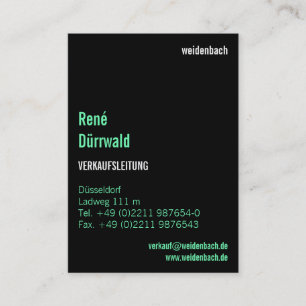Modern Typography on black Business Card