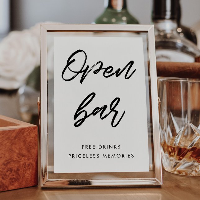 Modern typography Open bar wedding sign (Creator Uploaded)