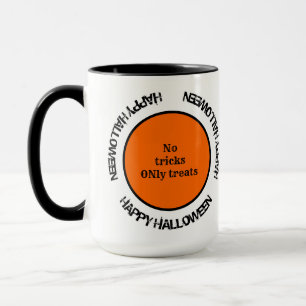 Modern Typography Orange Black Happy Halloween Mug
