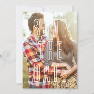 Modern Typography Overlay Photo Save the Date