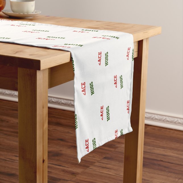 Modern Typography Pattern Christmas Table Runner (In Situ)