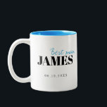Modern Typography Personalised Best Man Mug<br><div class="desc">Elegant modern minimalist typography best man and personalised name in black and blue,  simple and unique. Great best man gifts for Bachelor Party. 
Customise the mug and text colour with your choice.</div>