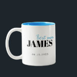 Modern Typography Personalised Best Man Mug<br><div class="desc">Elegant modern minimalist typography best man and personalised name in black and blue,  simple and unique. Great best man gifts for Bachelor Party. 
Customise the mug and text colour with your choice.</div>