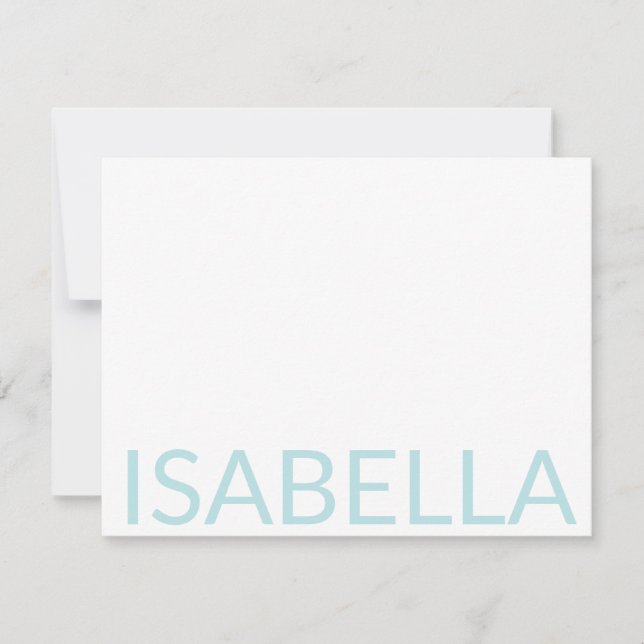 Modern Typography Personalised Blue Name   Card (Front)
