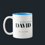 Modern Typography Personalised Groomsmen Mug<br><div class="desc">Elegant modern minimalist typography groomsmen and personalised name in black and blue,  simple and unique. Great groomsmen gifts for Bachelor Party. 
Customise the mug and text colour with your choice.</div>