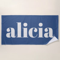 Modern Typography Personalised Name Summer Blue