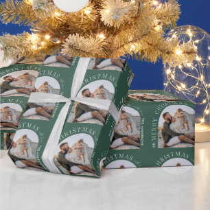 Modern typography photo arch Christmas Wrapping Paper