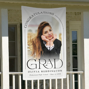 Modern Typography Photo Arch Graduation Party Banner