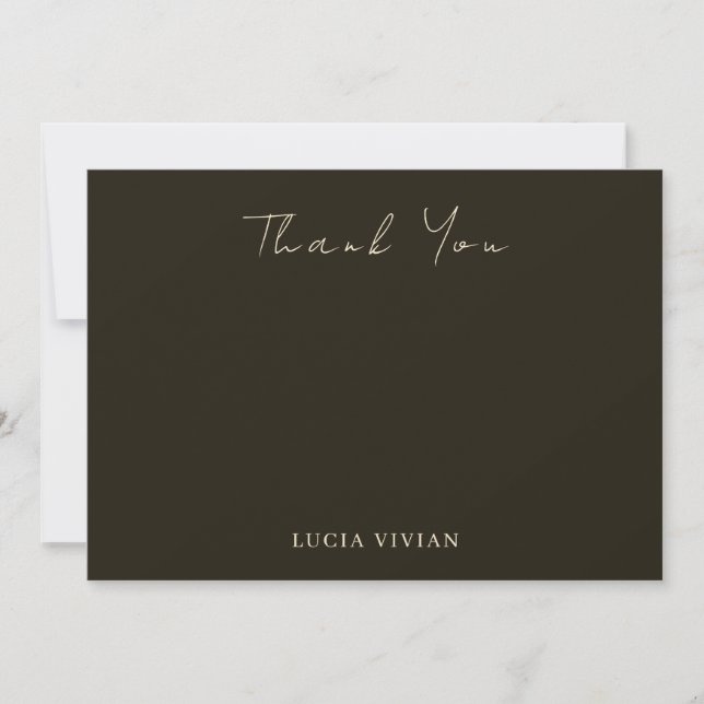 Modern Typography Photo Bridal Thank You card (Front)