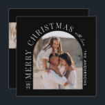 Modern typography photo collage black Christmas Holiday Card<br><div class="desc">Modern minimal graphic abstract shape photo collage black Christmas holiday card. Bold on trend design. Part of a holiday collection.</div>